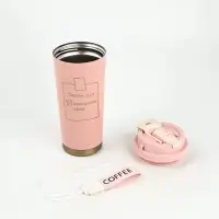 Термостакан с веревочкой "Список дел" розовая, 500мл