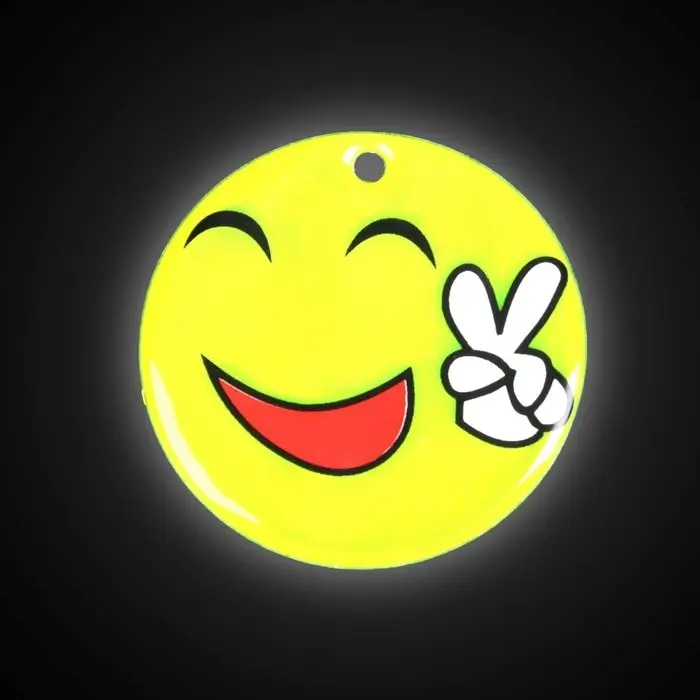 Светоотражающий элемент &laquo;Смайлик-мир&raquo;, двусторонний, d = 5 см, цвет жёлтый