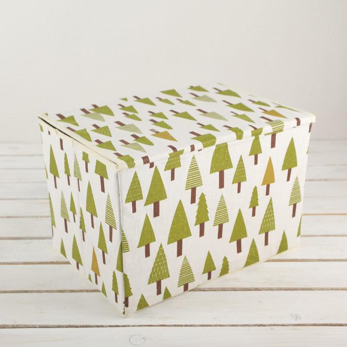 Короб стеллажный для хранения с крышкой &laquo;Ёлки&raquo;, 37&times;26&times;24 см