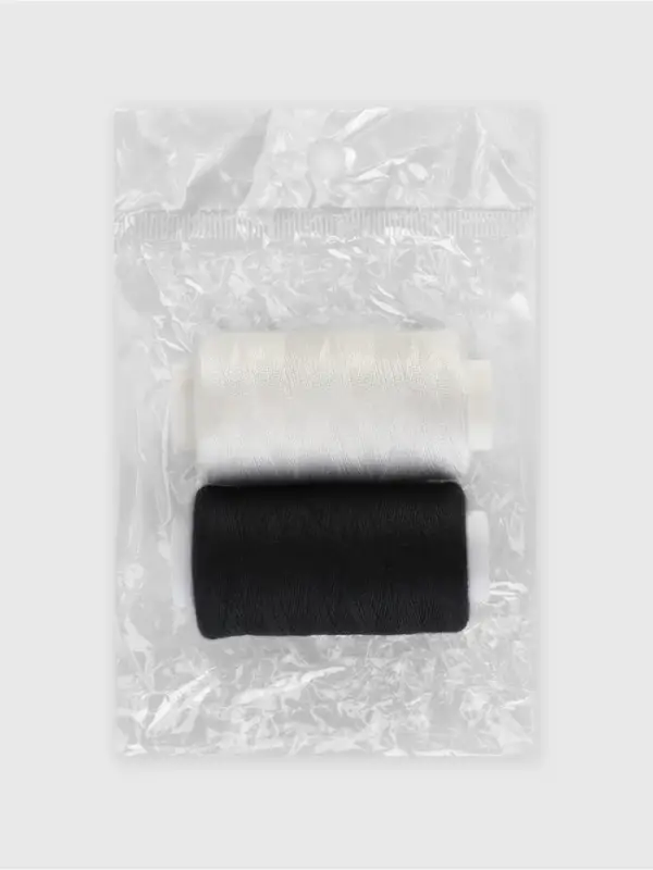 Набор ниток 40/2, 2 шт., 350 м, чёрный, белый