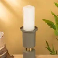Подсвечник на 1 свечу текстурный "Графитовый" 10,5х10,5х19 см