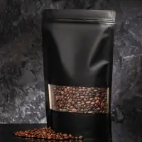 Пакет Zip-lock Крафт с прямоугольным окном, чёрный,20&times;30&times;5 см