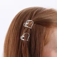 Крабик для волос &laquo;Эмма&raquo;, сердце, 2.5&times;2 см, серебро