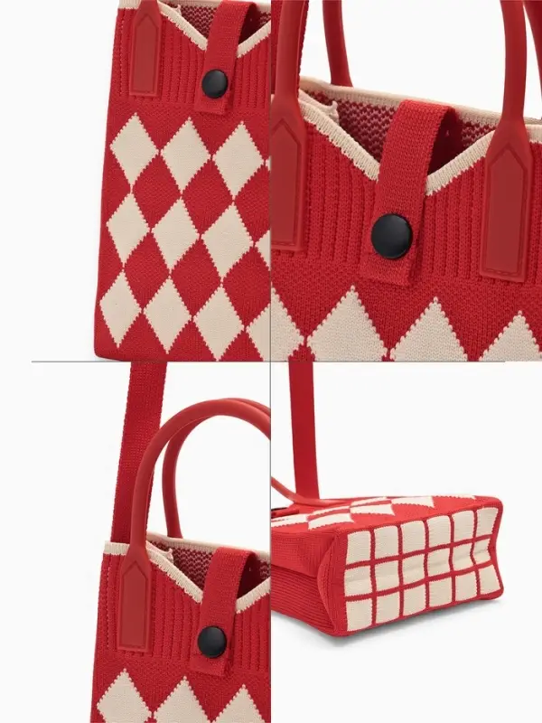 Сумка подр Ромбы, 12*4*17, отд на кнопке, дл ремень, красный