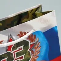 Пакет подарочный ламинированный, упаковка, &laquo;С 23 февраля&raquo;, S 15 х 12 х 5.5 см