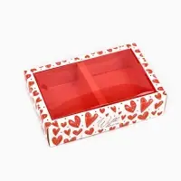 Коробка складная с пластиковой крышкой &laquo;С любовью&raquo;, 16.5 х 11 х 4 см