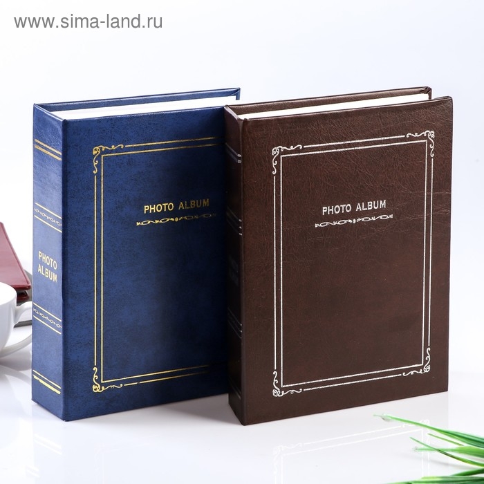 Фотоальбом на 200 фото 10х15 см "Классика" золотые линии МИКС 23,5х18,5х5,5 см