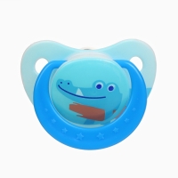 Набор: Соска - пустышка с держателем &laquo;Крокодил&raquo;, классичекая, +6 мес, цвет синий