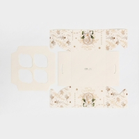 Коробка для капкейка &laquo;Бело-золотой &raquo;, 16 х 16 х 10 см, Новый год