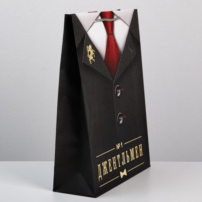 Пакет подарочный ламинированный, упаковка, &laquo;Джентльмен&raquo;, L 28 х 38 х 9 см