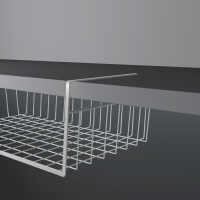 Корзина сетчатая навесная на полку Доляна, 35&times;23&times;12 см, цвет белый