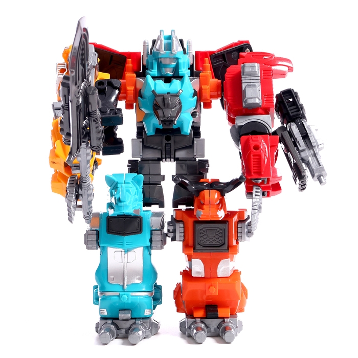 Набор роботов &laquo;Атака звероботов&raquo;, 5 штук, собираются в одного