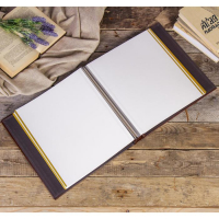 Фотоальбом магнитный 20 листов "Узорный кант" кожзам  5,5х34х34,8 см