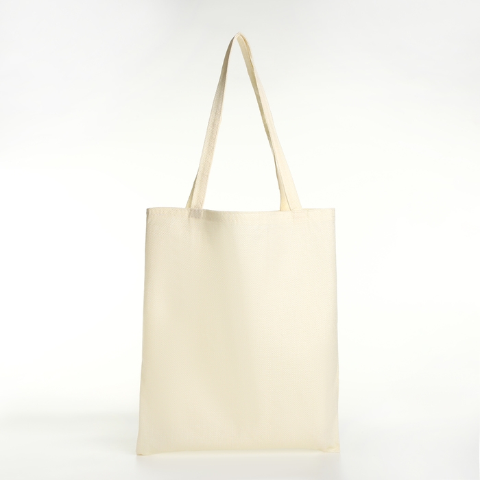 Шопер без застёжки, из текстиля, цвет молочный