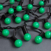 Гирлянда &laquo;Нить&raquo; 10 м с насадками &laquo;Шарики 1.5 см&raquo;, IP44, тёмная нить, 100 LED, свечение зелёное, 8 режимов, 220 В