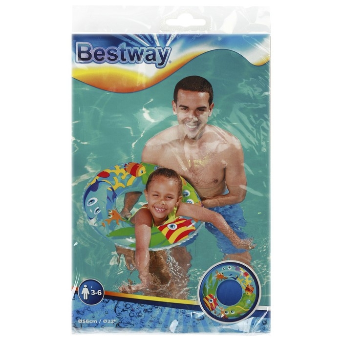 Круг надувной для плавания &laquo;Морской мир&raquo;, d=56 см, цвет МИКС, 36013 Bestway