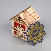 Ёлочная игрушка &laquo;Домик с колокольчиками&raquo;, от батареек, свечение тёплое белое