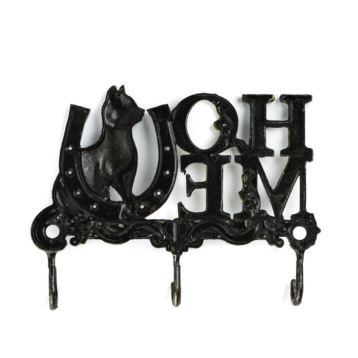 Ключница настенная &laquo;HOME&raquo;, кот, 11 х 6.9 см