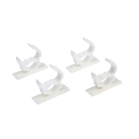 Держатель самоклеящийся для проводов ТУНДРА krep, d=20 мм, 60х20х40 мм, белый, 4 шт.