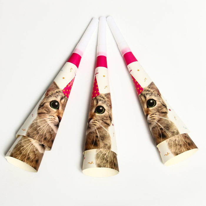 Карнавальный гудок &laquo;Кошечка&raquo;, набор 6 шт.