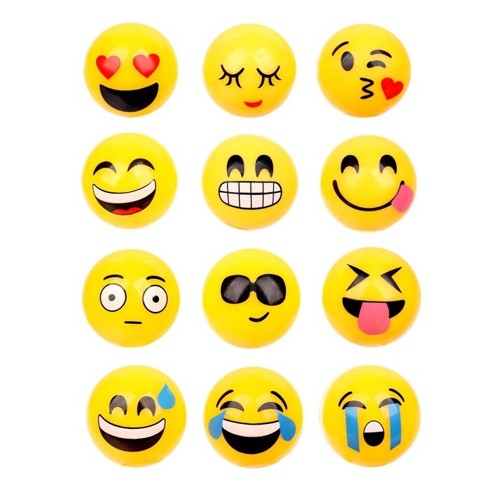 Мяч детский резиновый световой &laquo;Смайлы&raquo;, МИКС, в шоубоксе