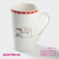 Кружка фарфоровая Доляна &laquo;Пятница&raquo;, 380 мл, цвет белый