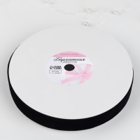 Лента бархатная, 25 мм, 18 &plusmn; 1 м, цвет чёрный №03