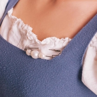 Булавка &laquo;Зефир&raquo; 7см, цвет белый в серебре