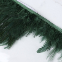 Тесьма с перьями петуха, 10-15 см, 5 &plusmn; 0,5 м, цвет изумрудный