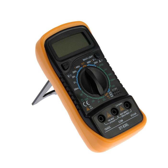 Мультиметр ТУНДРА, DT-830L, ACV/DCV, DCA, 200-2М&Omega;, прозвон, подсветка