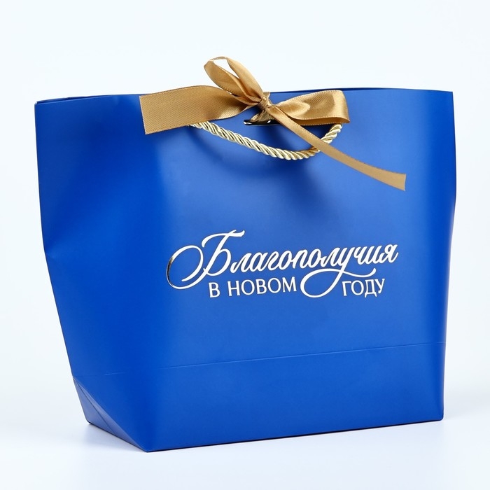 Пакет подарочный новогодний &laquo;Благополучия в Новом году&raquo;, 19 х 20 х 9 см, Новый год