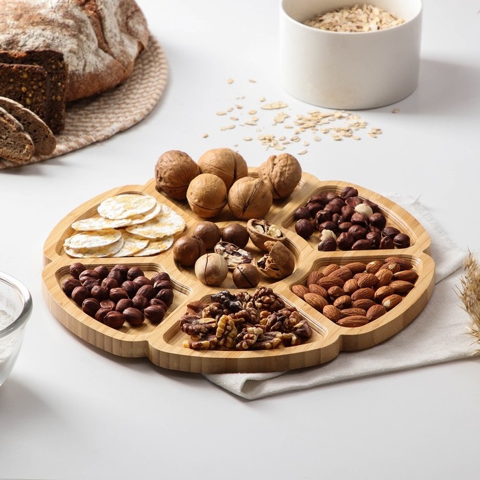 Менажница Доляна &laquo;Соты&raquo;, 30&times;30&times;1,3 см бамбук