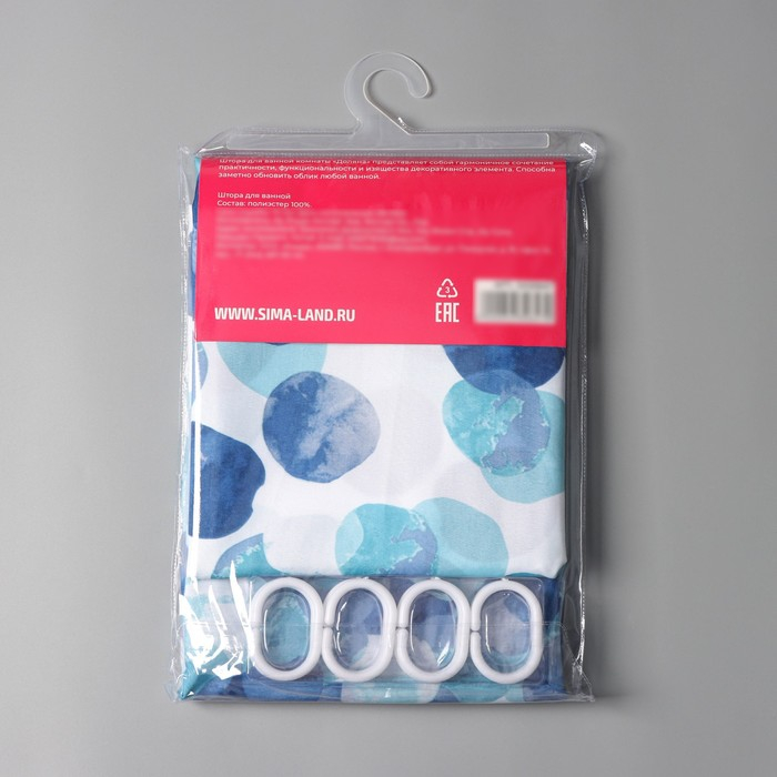 Штора для ванны Доляна &laquo;Листопад&raquo;, 180&times;180 см