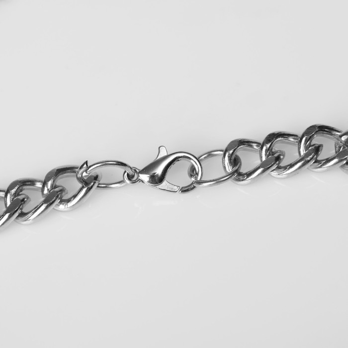 Браслет мужской &laquo;Пряжка&raquo; цепь мелкая, цвет серебро, 21 см