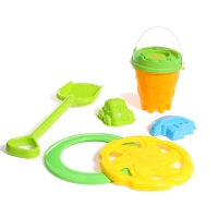 Песочный набор №3 &laquo;Пончик&raquo;: ведро, сито, кольцо, звезда, 2 формочки, лопата, МИКС