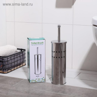 Ёршик для унитаза с подставкой, 10&times;10&times;37 см, цвет хром