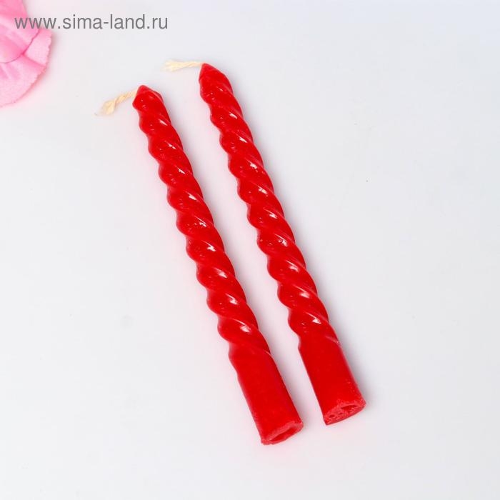 Набор свечей витых, 1,5х 15 см, 2 штуки, аромат роза