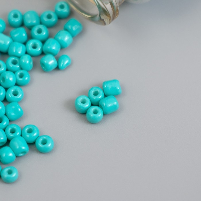 Бисер круглый 6/0 в бутылочке "Бирюза" 2х20 гр набор 2 шт