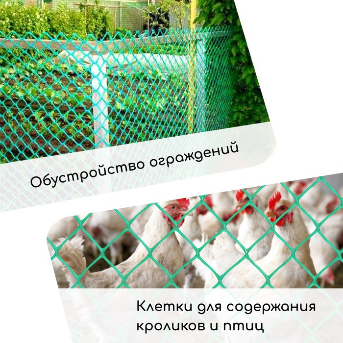Сетка садовая, 2 &times; 20 м, ячейка 25 &times; 25 мм, пластиковая, зелёная, Greengo