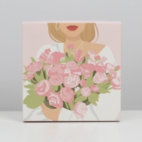 Коробка подарочная складная, упаковка, &laquo;Цветы&raquo;, 17 х 17 х 7 см