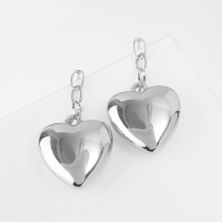Серьги металл &laquo;Сердце&raquo; пленительность, цвет серебро