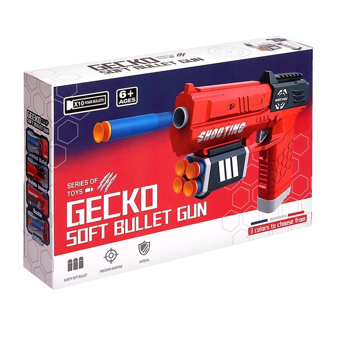 Пистолет &laquo;Гекко&raquo;, стреляет мягкими пулями, МИКС