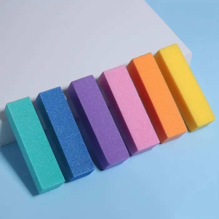 Баф наждачный для ногтей, четырёхсторонний, 9&times;2.5&times;2.5 см, МИКС