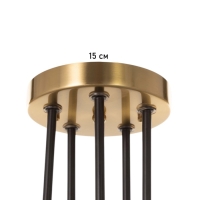 Люстра "Узел" 5х40Вт Е27 черный/латунь 52х52х36см