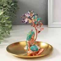 Сувенир бонсай "Дерево 7 чакр и мать-земля" 14х14х12 см