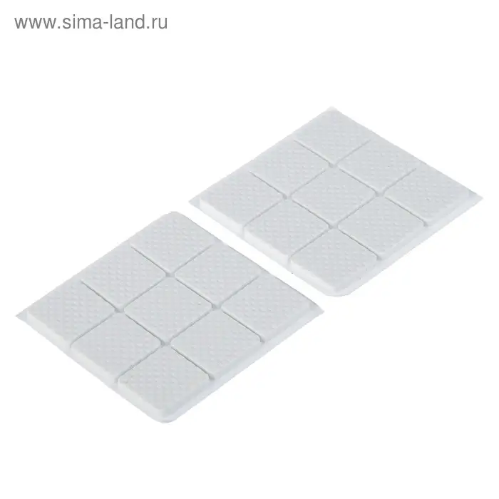 Накладка мебельная квадратная ТУНДРА, размер 25&times;25 мм, 18 шт., полимерная, белая