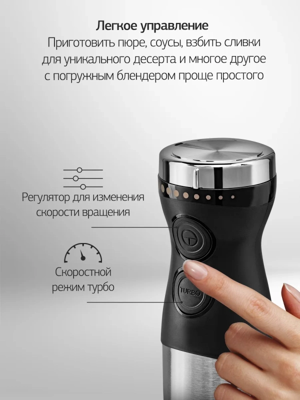 Блендер погружной HYB-H3824 800Вт серебристый