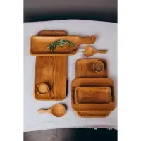 Блюдо 40х13х2 см, тиковое дерево