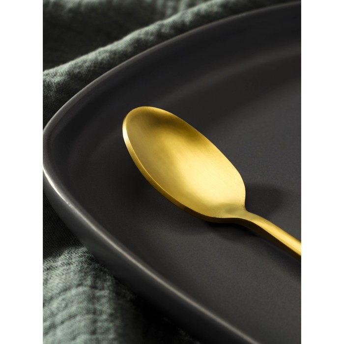 Ложка чайная из нержавеющей стали Magistro &laquo;Оску базис&raquo;, длина 15 см, цвет золотой