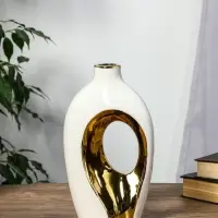 Ваза керамика настольная "Лари" (набор 2 шт) h=26х23, d=4 см, белый